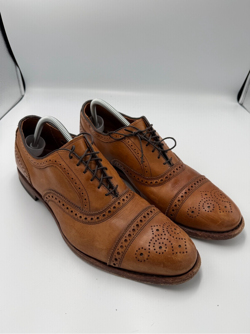 Allen Edmonds Strand Oxford Dress Shoes Mens Size 11.5D Brown Leather Cap Toe
